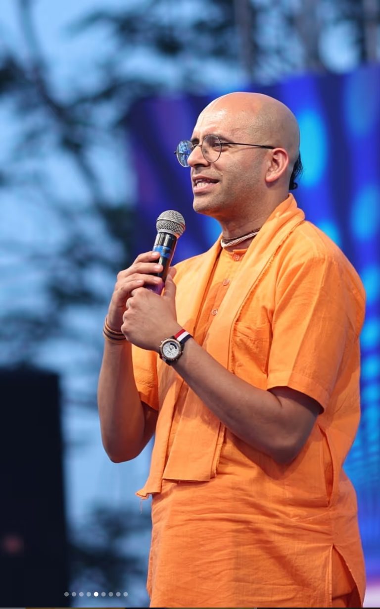 Amogh Lila Das speaking