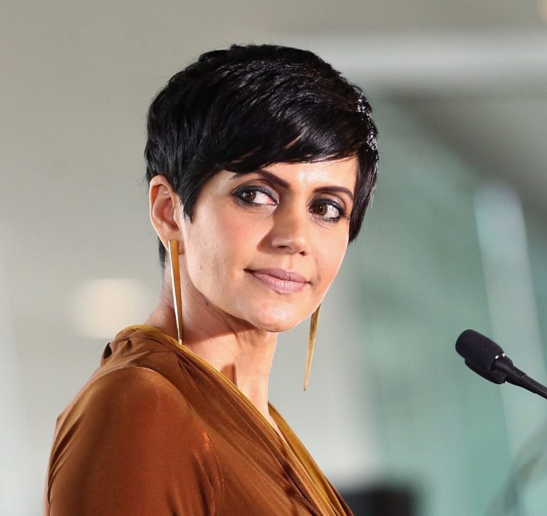 Mandira Bedi speaking